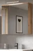 A modern bathroom vanity with a mirrored cabinet and a sink with a faucet. Produktbild-Vorschau