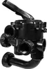 A black multi-port valve with a handle, likely for a pool or spa system. Produktbild-Vorschau