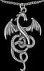 Nidhogg Drache Anhänger Schmuck mit Halskette 52x30mm Produktbild-Vorschau 2