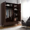 home24 Drehtürenschrank mit 3 Türen - Walnuss Nachbildung Produktbild-Vorschau 3