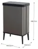 VERTO Stand-Abfalleimer – Touch-Öffnung – 54 l – Perlgrau Produktbild-Vorschau 7