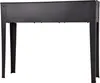A black metal raised garden bed on legs, shown from the side against a white background. Produktbild-Vorschau
