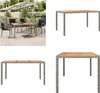vidaXL Gartentisch mit Holzplatte Grau Poly Rattan & Produktbild-Vorschau 1