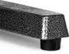 A close-up shot of the speckled gray metal leg of a piece of furniture with a black rubber foot. Podgląd zdjęcia produktu