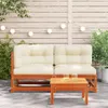vidaXL Gartensofa mit Kissen 2-Sitzer Wachsbraun Massivholz Produktbild-Vorschau 3
