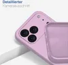 A close-up view of a purple phone case, highlighting the camera cutout and interior texture. Produktbild-Vorschau