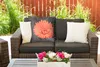 MuchoWow® Outdoor Kissen - Blumen - Orange - Schwarz - Weiß Produktbild-Vorschau 5