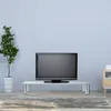 Tavolino TV Relaxdays in vetro, gambe in metallo cromato, Anteprima dell’immagine prodotto 3