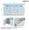Merax Sideboard Hochglanz Weiß mit LED, Mehrzweckschrank Produktbild-Vorschau 7
