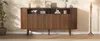 Sideboard, 160x40x78.5, modern, 3 Wellentüren, offenes Produktbild-Vorschau 9