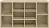 A light brown wooden shelving unit with multiple compartments is shown against a white background. Podgląd zdjęcia produktu