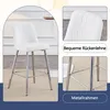 Zestaw 2 stołków barowych, 100 cm, biała skóra PU, srebrne Podgląd zdjęcia produktu 8