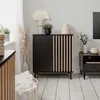 CALICOSY - Buffet 2 Portes Noir et Bois L80 cm - MONZA Voir les images du produit 11