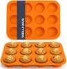 WELLHAUS Silikon Muffinform, 29.5x3x22 cm, 12 Stück, Orange Produktbild-Vorschau 1