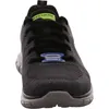 A close-up, front-facing view of a black Skechers athletic shoe. Náhľad obrázku produktu
