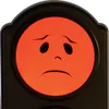 A close-up of a black device with a red LED display showing a sad face. Voir les images du produit
