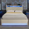 okwish 140×200 Polsterbett mit LED-Beleuchtung und USB, Produktbild-Vorschau 3