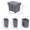 HOMCOM Poubelle cuisine coulissante encastrable 40L avec 3 Voir les images du produit 5