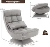 Fauteuil de sol COSTWAY pivotant à 360°, chaise de sol avec Voir les images du produit 7