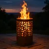 Relaxdays Feuertonne Rostoptik, Funkenschutz, Schürhaken & Produktbild-Vorschau 2