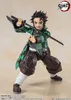 A highly detailed action figure of Tanjiro Kamado from Demon Slayer, posed dynamically with his sword. Podgląd zdjęcia produktu