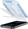 A screen protector kit for an iPhone 12/12 Pro, including an alignment tool and two screen protectors, is shown above a smartphone. Náhľad obrázku produktu