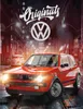 A red Volkswagen Golf GTI parked on a city street at night, with a VW logo and the word "Originals" above it. Produktbild-Vorschau