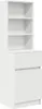 A white wooden cabinet with shelves on top and drawers below, shown from a slight angle. Náhled obrázku produktu