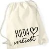 Huuraa Turnbeutel Fulda verliebt 12 Liter Natural Baumwolle Produktbild-Vorschau 1