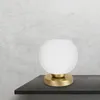 Tischleuchte Echt-Messing Glas E27 Ø 15 cm rund 18,5 cm Produktbild-Vorschau 2