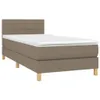 vidaXL Boxspringbett mit Matratze Taupe 90x190 cm Stoff Produktbild-Vorschau 1
