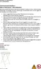 A document with safety instructions and a picture of a white metal garden table. Produktbild-Vorschau