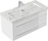 Badmöbel Waschplatz Marmor Carrara White "YAMO 100" weiß Produktbild-Vorschau 1