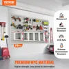 A garage or workshop wall with a slatwall system displaying various tools and a ladder. There are also icons on the right highlighting product features. Podgląd zdjęcia produktu