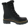 A black boot with fur lining is shown against a white background. Voir les images du produit