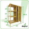 BEGRYF Bambus Badschrank 87,5x66x33 cm, Hochschrank mit Tür Produktbild-Vorschau 3
