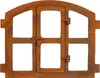 A rusty metal window frame with multiple panes and a hinged door. Produktbild-Vorschau