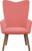 Relaxsessel mit Hocker Rosa Samt Produktbild-Vorschau 7