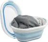 A collapsible laundry basket filled with clothes, shown against a white background. Produktbild-Vorschau