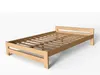 A wooden bed frame with slats, shown from a diagonal angle against a white background. Produktbild-Vorschau