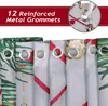 A close-up view of several shower curtain panels, each featuring a different Christmas-themed pattern. The top of the image has a red banner with white text highlighting a product feature. Produktbild-Vorschau