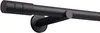 A close-up studio shot of a black curtain rod with a mounting bracket. Produktbild-Vorschau