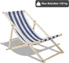 Wolketon Chaise longue pliante en bois Chaise de camping Voir les images du produit 2