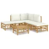 vidaXL 6-tlg. Garten-Lounge-Set mit Cremeweißen Kissen Produktbild-Vorschau 3
