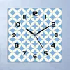 Wanduhr Echt-Glas-Küchenuhr Schäbig blau weiß Quarz Lautlos Produktbild-Vorschau 1