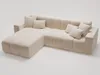 A modern, beige sectional sofa with multiple cushions, presented on a plain white background. Produktbild-Vorschau