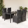 The Living Store 5-tlg. Garten-Essgruppe mit Kissen Schwarz Produktbild-Vorschau 2
