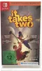 The back of a Nintendo Switch game case for 'It Takes Two', showing game awards and age rating. Produktbild-Vorschau