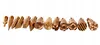 A collection of metal branding tips for a wood burning tool, arranged in a line against a white background. Podgląd zdjęcia produktu