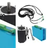 A collection of stepper motor components, including a motor, a driver, and cables, arranged on a white background. Náhled obrázku produktu